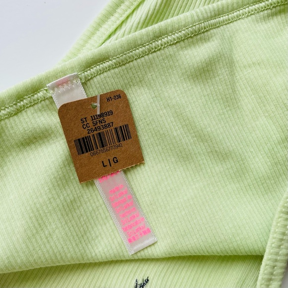 LARGE VS PINK lime green ribbed high leg bikini panty - Picture 4 of 4